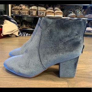 NEW Loft booties- blue velvet block heel